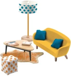 DJECO 37822A Puppenhaus Wohnzimmer