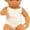 Miniland Babypuppe Europäischer Junge, Blond, 38 Cm