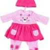 BAYER Kleider Für Puppen 40-46 Cm: 3-tlg. - Kleid, Hose, Mütze, Rosa/pink