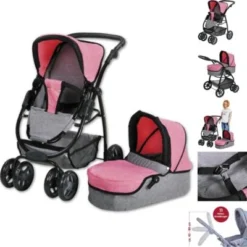 KNORRTOYS.COM Kombi-Puppenwagen Coco - Jeans Grey