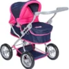 KNORRTOYS.COM Puppenwagen First - Flying Hearts Blue Pink