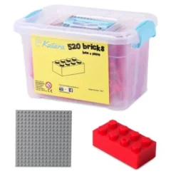 Katara Bausteine Box-Set Mit 520 Steinen + Platte + Box, 100% Kompatibel LEGO®, Sluban, Papimax, Q-Bricks Und Mehr Steckbausteine