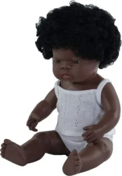 Miniland Babypuppe Mädchen, Schwarzhaarig, 38 Cm