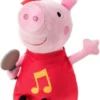 Hasbro Peppa Pig Grunz-mit-mir-Peppa, Singende Plüschpuppe Mit Rotem Kleid Und Schleife, Singt 3 Lieder Aus Der Serie, Ab 3 Jahren Geeignet