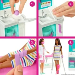 Barbie Krankenstation Set Mit Puppe (Brünett), Anziehpuppe Inkl. Zubehör -Spielzeugladen 20410685 03