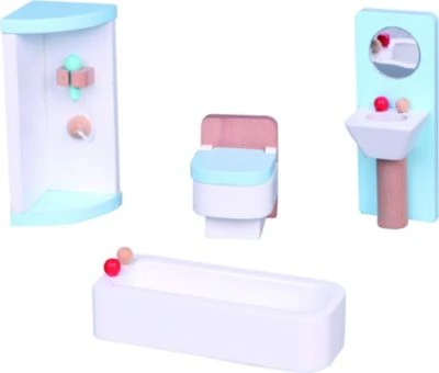 Lelin Holzspielzeug Puppenhausmöbel 28 Tlg 4 Lelin Holzspielzeug Puppenhausmöbel 28 Tlg – Bild 4