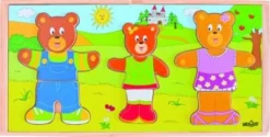 Woodyland Holzspielzeug Dress Up "Bär Familie" / Legespiel