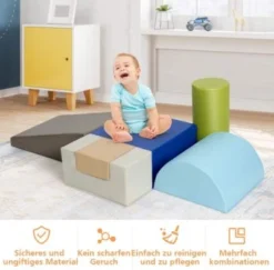 COSTWAY® Schaumstoffbausteine 6 Tlg. Softbausteine Bauklötze -Spielzeugladen 24304253 05