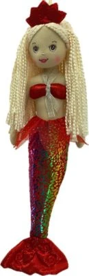 Sweety-Toys 13357 Stoffpuppe Meerjungfrau Mit Schwanzflosse Rot, 45 Cm