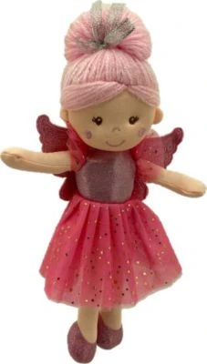 Sweety-Toys 13241 Stoffpuppe Fee Mit Rosa Kleid, 30 Cm