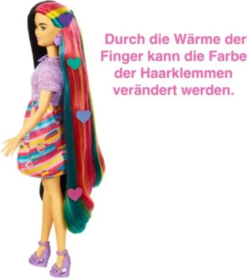 Barbie Totally Hair Puppe (schwarze/bunte Haare) Inkl. Styling-Zubehör 4 Barbie Totally Hair Puppe (schwarze/bunte Haare) Inkl. Styling-Zubehör – Bild 4