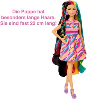 Barbie Totally Hair Puppe (schwarze/bunte Haare) Inkl. Styling-Zubehör 5 Barbie Totally Hair Puppe (schwarze/bunte Haare) Inkl. Styling-Zubehör – Bild 5