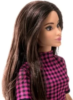 Barbie Fashionistas Puppe Im Pink-schwarz-karierten Kleid, Kurvig, „Love“ Halskette, Für Kinder Von 3 Bis 8 Jahren 9 Barbie Fashionistas Puppe Im Pink-schwarz-karierten Kleid, Kurvig, „Love“ Halskette, Für Kinder Von 3 Bis 8 Jahren -Spielzeugladen 24798488 04