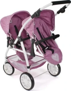 CHIC 2000 Tandem-Buggy Puppenzwillingswagen VARIO, Jeans Pink
