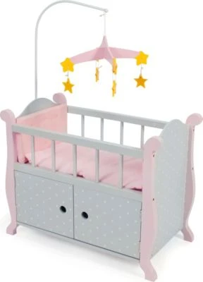 CHIC 2000 Puppenbett Mit Mobile, Puntos Grey 1 CHIC 2000 Puppenbett Mit Mobile, Puntos Grey