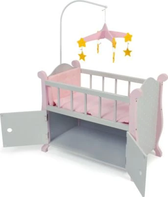 CHIC 2000 Puppenbett Mit Mobile, Puntos Grey 2 CHIC 2000 Puppenbett Mit Mobile, Puntos Grey – Bild 2