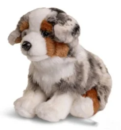 UNI-TOYS® Australischer Schäferhund Welpe, Sitzend (ohne Leine) - 22 Cm (Höhe) - Plüsch-Hund - Plüschtier Kuscheltiere
