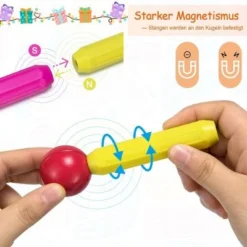 COSTWAY® Puzzlespielzeug 88 Stk. Magnetkugeln & Stäbe -Spielzeugladen 25354378 04