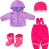 BAYER Puppenkleidung 38-42 Cm, Regenoutfit Rosa/lila