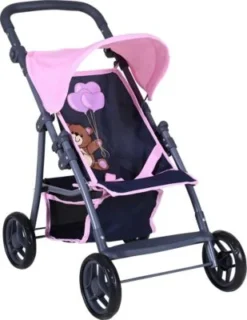 KNORRTOYS.COM Puppenbuggy Liba - Navy Pink Bear