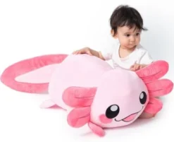 Corimori® Großes XXL 85cm Kuscheltier Plüschtier Stofftier Plüschie Kissen Axolotl Axelotl "Beeps" (rosa)