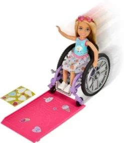 Barbie Chelsea-Puppe (blond) Und Rollstuhl. Spielzeug Für Kinder Ab 3 Jahren -Spielzeugladen 26406524 04