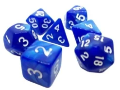 Dice4friends 7-tlg. RPG Würfelset Pearl: Blue/White