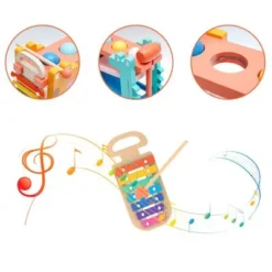 BeebeeRun® 3 In 1 Kugelbahn & Xylophon & Klopfbank Giraffe Holzspielzeug -Spielzeugladen 27789958 05