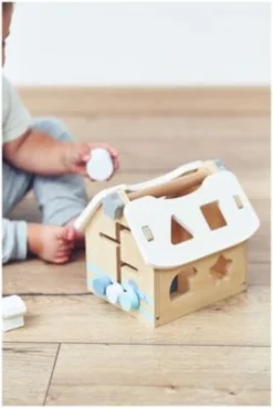 Mamabrum Sortierspiel Holzspielzeug Ab 1 Jahr Holzhaus Mit 8 Modellierblöcken -Spielzeugladen 30112506 06