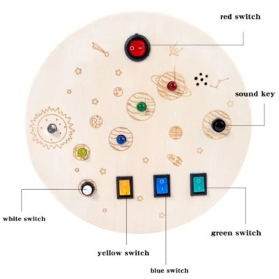 Decome Hölzerner LED-Schalter Physikalische Elektronische Tafel Kinder Früherziehung Lernspielzeug Lernspielzeug Für Die Frühkindliche Bildung 6 Decome Hölzerner LED-Schalter Physikalische Elektronische Tafel Kinder Früherziehung Lernspielzeug Lernspielzeug Für Die Frühkindliche Bildung – Bild 6
