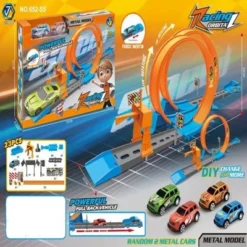 Syntek Kinderspielzeugauto-Set (die Farbe Des Autos Ist Zufällig) Metallkatapult-Rennspielzeugset Für Kinder (die Farbe Des Autos Ist Zufällig)