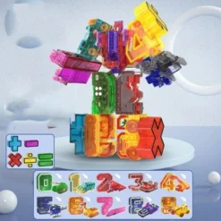 Syntek Digitalen Baustein Puzzle Brief Für Kinder Geschenk Krieger Verformung Action-figuren Roboter Spielzeug Für Kinder