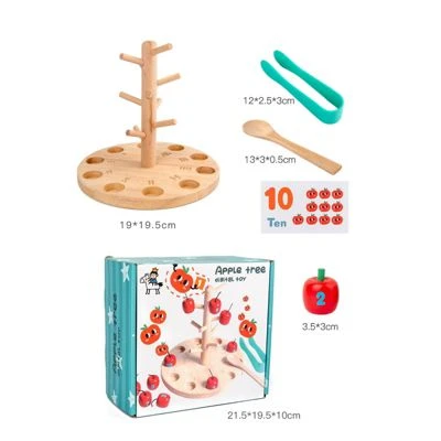 Enbaoxin Lustiges Apfelpflückspiel Kinderfrüherziehung Holzspielzeug 5 Enbaoxin Lustiges Apfelpflückspiel Kinderfrüherziehung Holzspielzeug – Bild 5