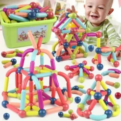 Enbaoxin 130Stk Magnetische Stick Lernspielzeug Lustiges Magnetspielzeug Für Kinder -Spielzeugladen 31257192 04