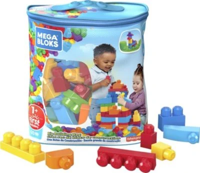 Mega Bloks Bausteine-Beutel Bunt (60 Teile), Steck-Bausteine Kinder, Bauklötze 1 Mega Bloks Bausteine-Beutel Bunt (60 Teile), Steck-Bausteine Kinder, Bauklötze
