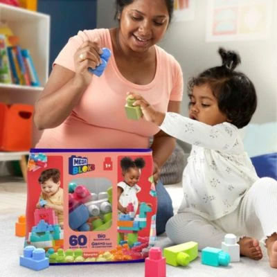 Mega Bloks Bausteine-Beutel Pink (60 Teile), Steck-Bausteine Kinder, Bauklötze 2 Mega Bloks Bausteine-Beutel Pink (60 Teile), Steck-Bausteine Kinder, Bauklötze – Bild 2