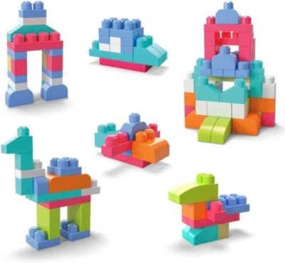 Mega Bloks Bausteine-Beutel Pink (60 Teile), Steck-Bausteine Kinder, Bauklötze 5 Mega Bloks Bausteine-Beutel Pink (60 Teile), Steck-Bausteine Kinder, Bauklötze – Bild 5