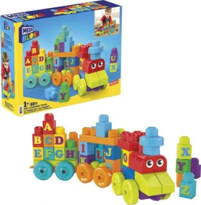 Mega Bloks ABC Lernzug (60 Teile), Steck-Bausteine, Bauklötze, Lernspielzeug 1 Mega Bloks ABC Lernzug (60 Teile), Steck-Bausteine, Bauklötze, Lernspielzeug
