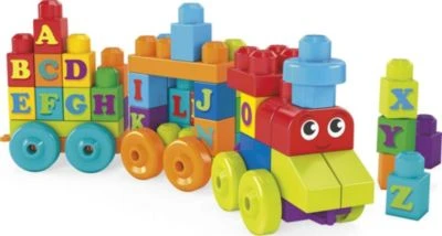Mega Bloks ABC Lernzug (60 Teile), Steck-Bausteine, Bauklötze, Lernspielzeug 2 Mega Bloks ABC Lernzug (60 Teile), Steck-Bausteine, Bauklötze, Lernspielzeug – Bild 2